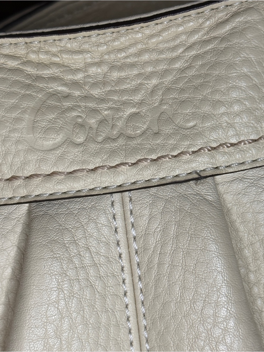 Coach Cream Leather Shoulder Bag with Silver Hardware - Picture 4 of 10